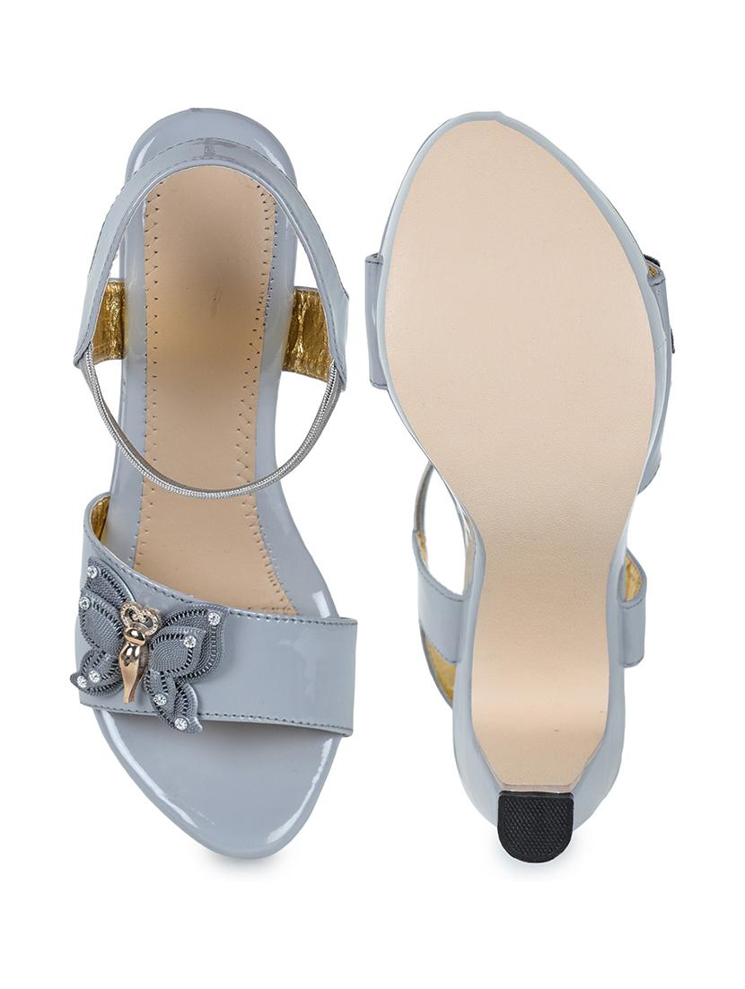 grey synthetic back strap sandals - 17900198 - Zoom Image - 4