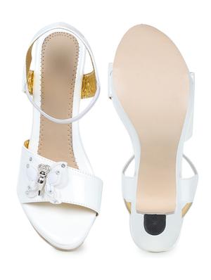 white synthetic back strap sandals - 17900200 - Standard Image - 4