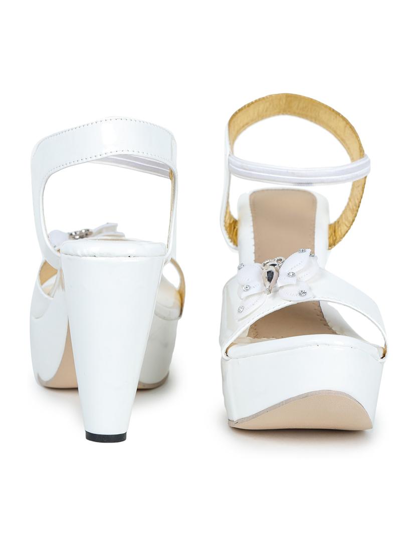 white synthetic back strap sandals - 17900200 - Zoom Image - 3