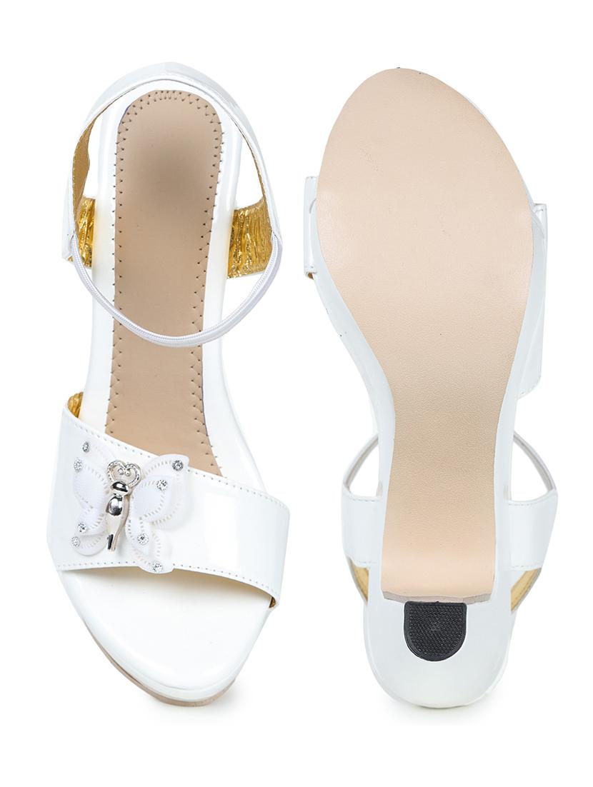 white synthetic back strap sandals - 17900200 - Zoom Image - 4