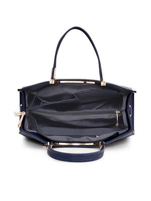 blue leatherette (pu) regular handbag - 17900266 - Standard Image - 3
