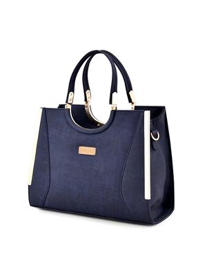 blue leatherette (pu) regular handbag - 17900266 - Standard Image - 4