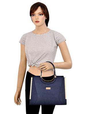 blue leatherette (pu) regular handbag - 17900266 - Standard Image - 5