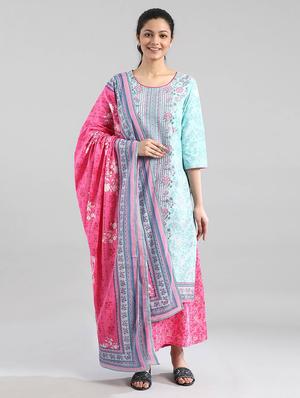 pink cotton printed dupatta - 17902078 - Standard Image - 2