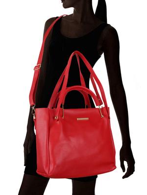 red leatherette (pu) regular handbag - 17902303 - Standard Image - 5