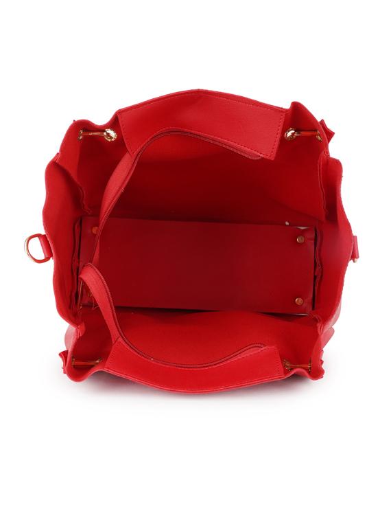 red leatherette (pu) regular handbag - 17902303 - Zoom Image - 3