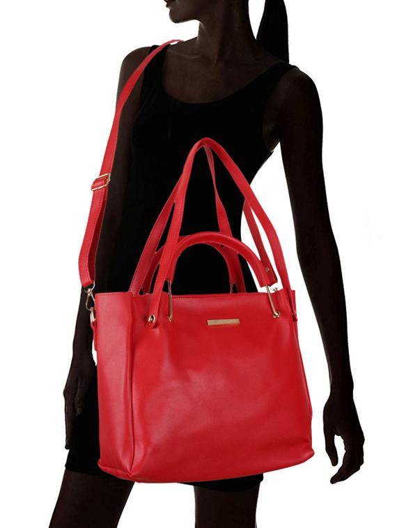 red leatherette (pu) regular handbag - 17902303 - Zoom Image - 5