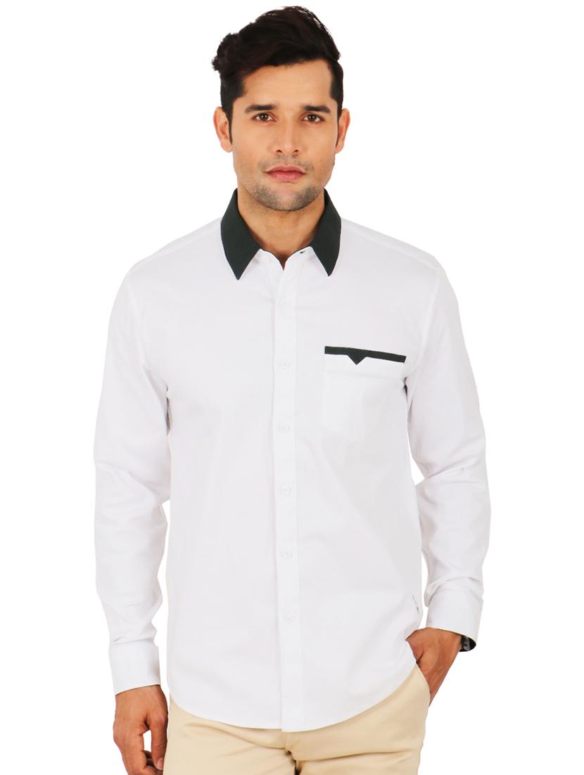 white solid casual shirt - 17904255 - Zoom Image - 1