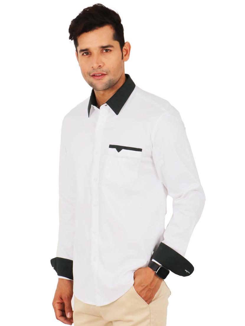 white solid casual shirt - 17904255 - Zoom Image - 2