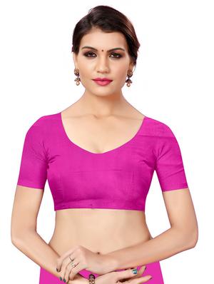 pink floral saree with blouse - 17904787 - Standard Image - 3