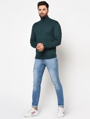 teal blue solid pullover - 17905145 - Standard Image - 4