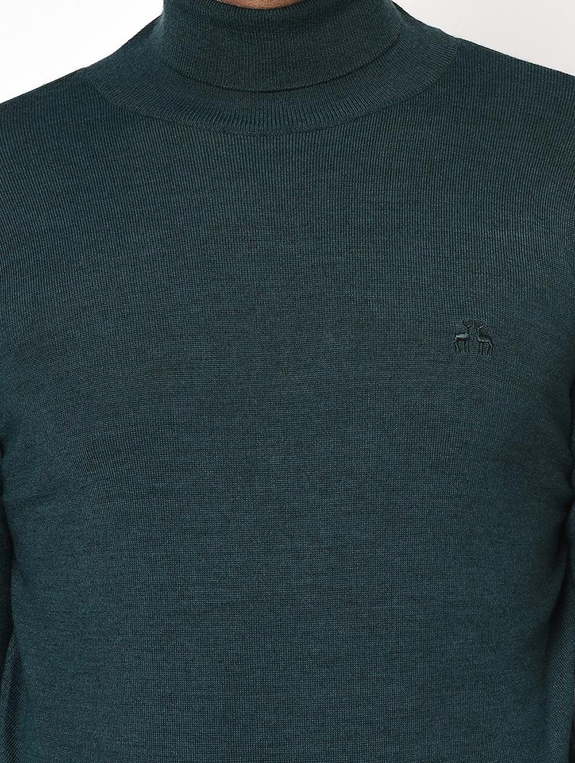 teal blue solid pullover - 17905145 - Zoom Image - 5