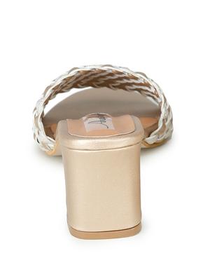 gold slip on sandal - 17905969 - Standard Image - 3