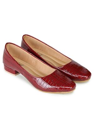 red leatherette slip on ballerina - 17905989 -  Standard Image - 1