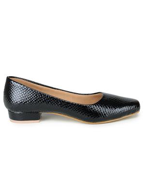 black leatherette slip on pumps - 17905991 - Standard Image - 2