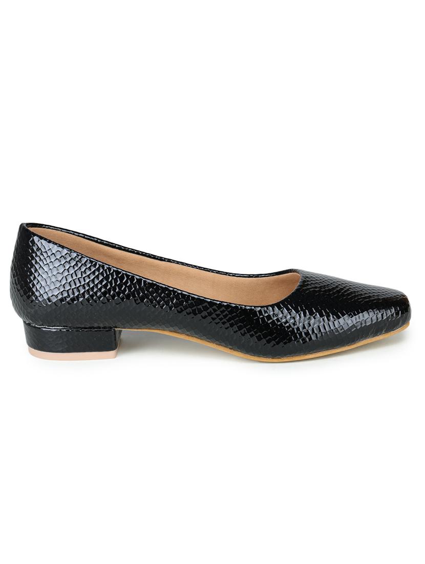 black leatherette slip on pumps - 17905991 - Zoom Image - 2