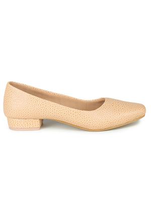 gold leatherette slip on pumps - 17905994 - Standard Image - 2