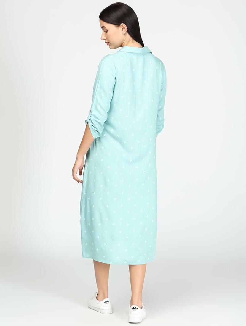 roll up sleeved printed shirt dress - 17906093 - Zoom Image - 3