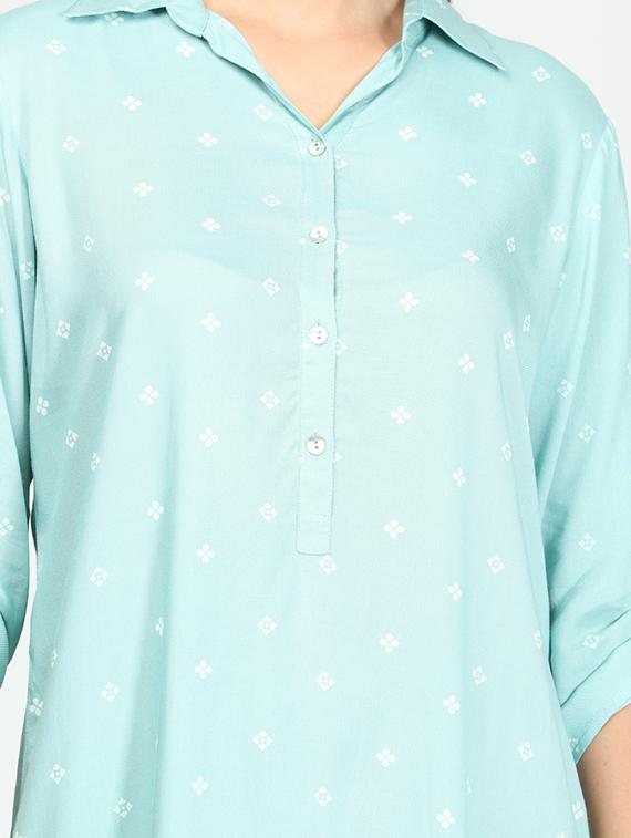 roll up sleeved printed shirt dress - 17906093 - Zoom Image - 4
