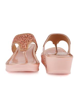 just lady platform heel pink slip on slippers - 17906466 - Standard Image - 4