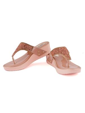 just lady platform heel pink slip on slippers - 17906466 - Standard Image - 5