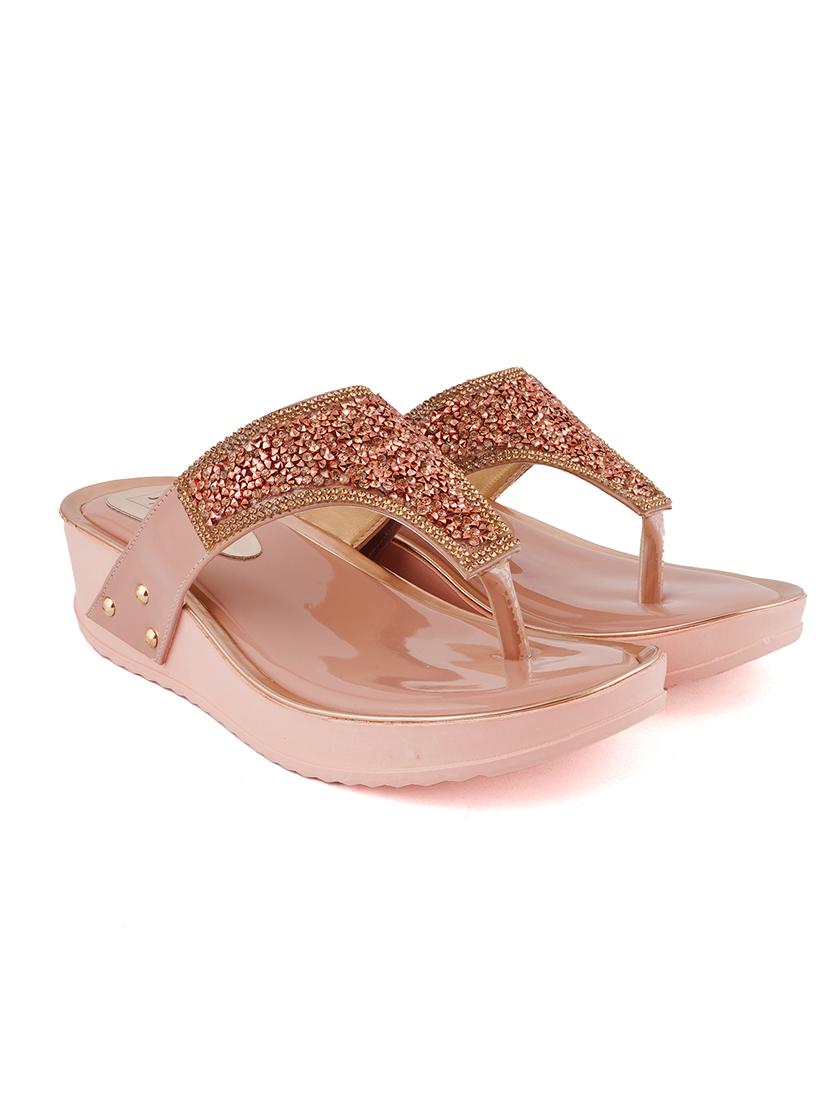 just lady platform heel pink slip on slippers - 17906466 - Zoom Image - 2