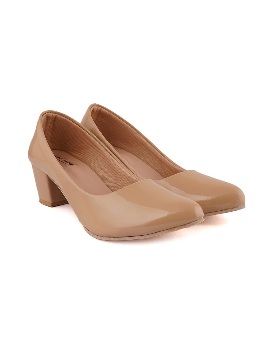beige pu slip on pumps - 17906479 - Zoom Image - 2