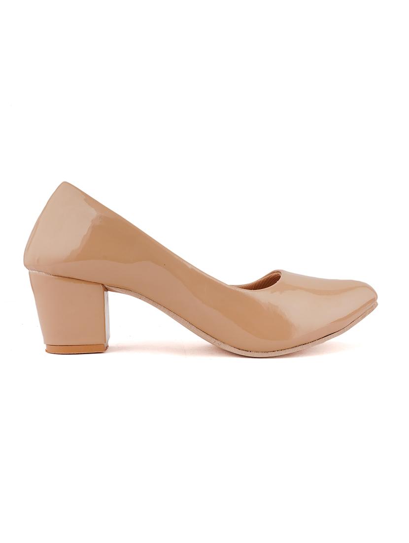 beige pu slip on pumps - 17906479 - Zoom Image - 3