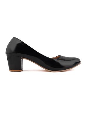 black pu slip on pumps - 17906480 - Standard Image - 3