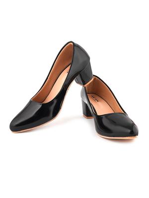 black pu slip on pumps - 17906480 - Standard Image - 5
