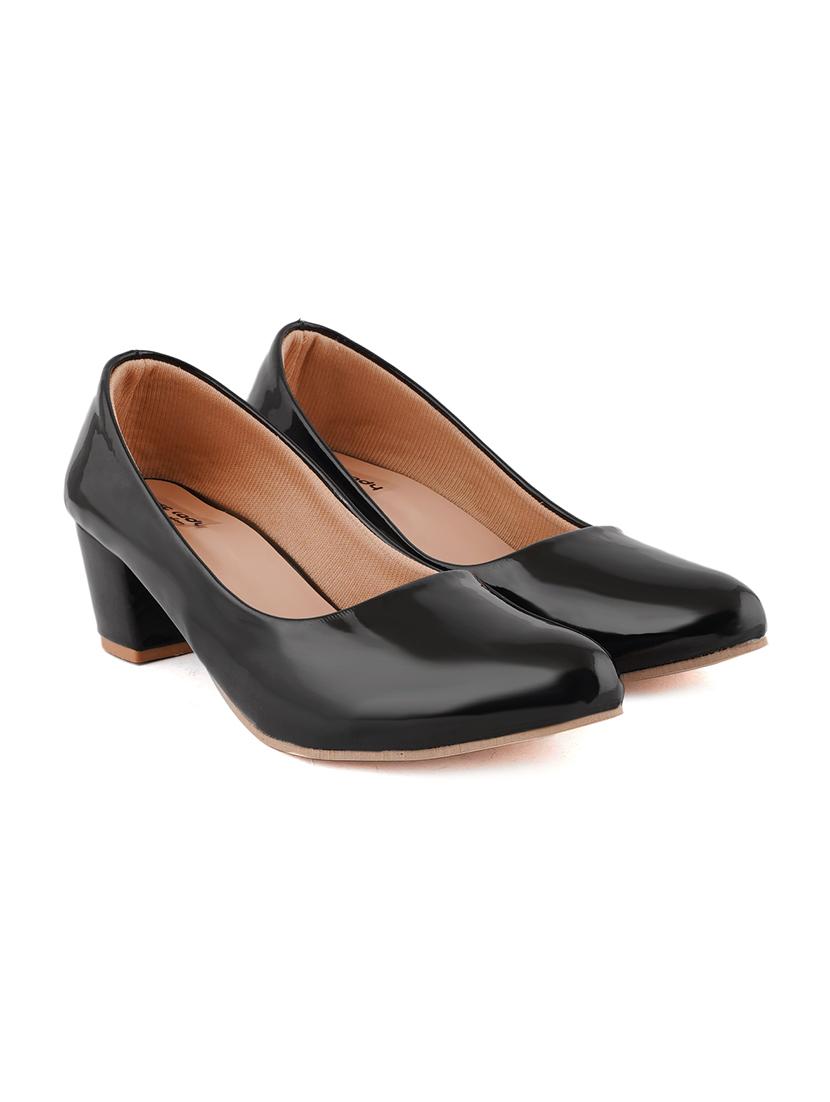 black pu slip on pumps - 17906480 - Zoom Image - 2
