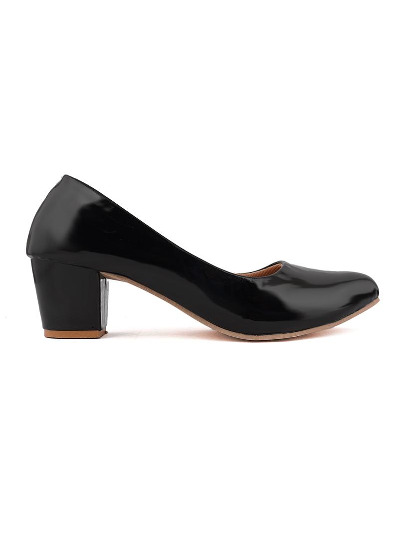 black pu slip on pumps - 17906480 - Zoom Image - 3