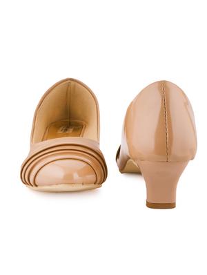 beige pu slip on pumps - 17906482 - Standard Image - 4