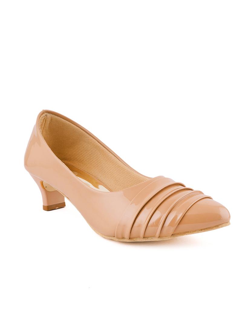 beige pu slip on pumps - 17906482 - Zoom Image - 1