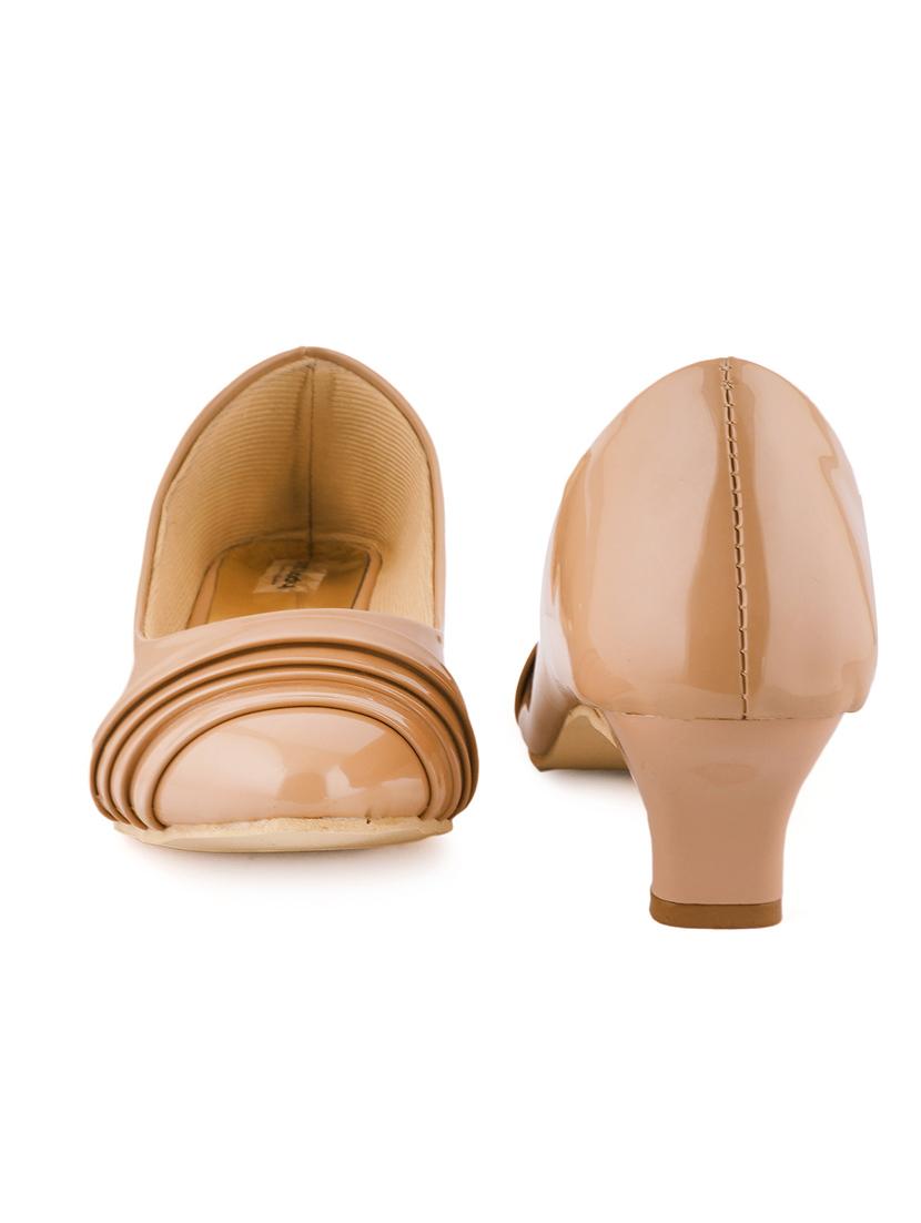 beige pu slip on pumps - 17906482 - Zoom Image - 4