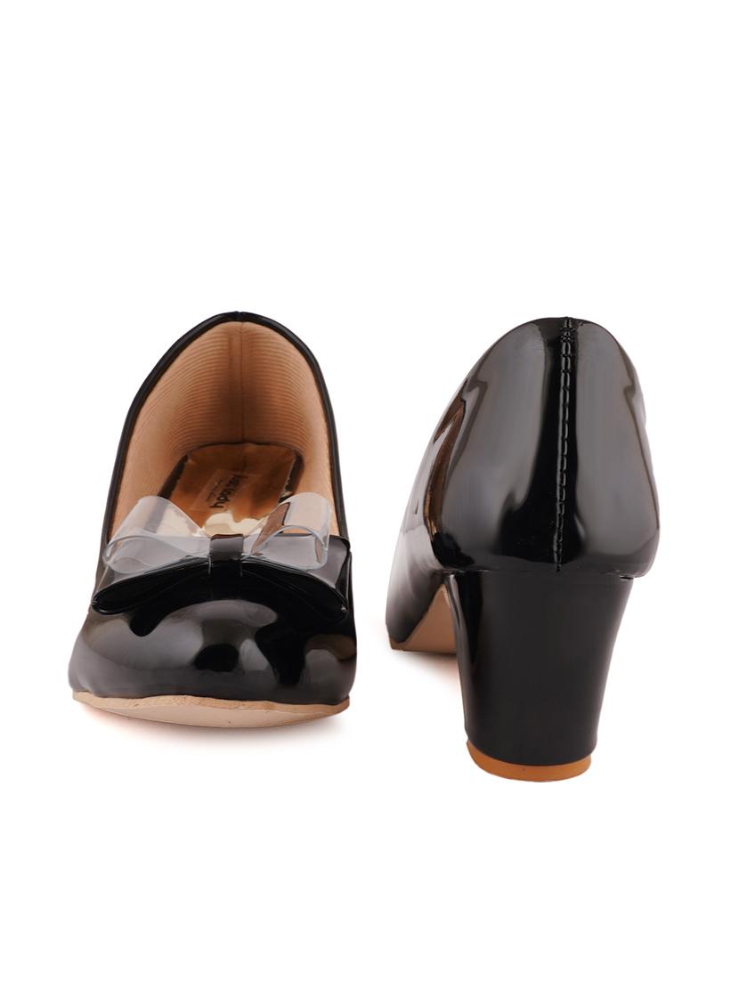 black pu slip on pumps - 17906485 - Zoom Image - 4