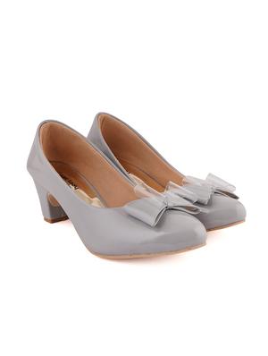 grey pu slip on pumps - 17906486 - Standard Image - 2