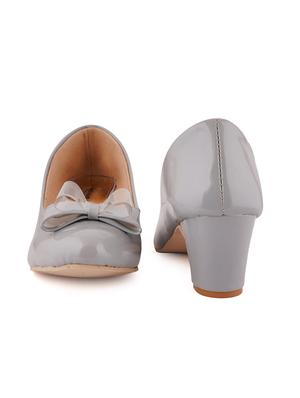 grey pu slip on pumps - 17906486 - Standard Image - 4
