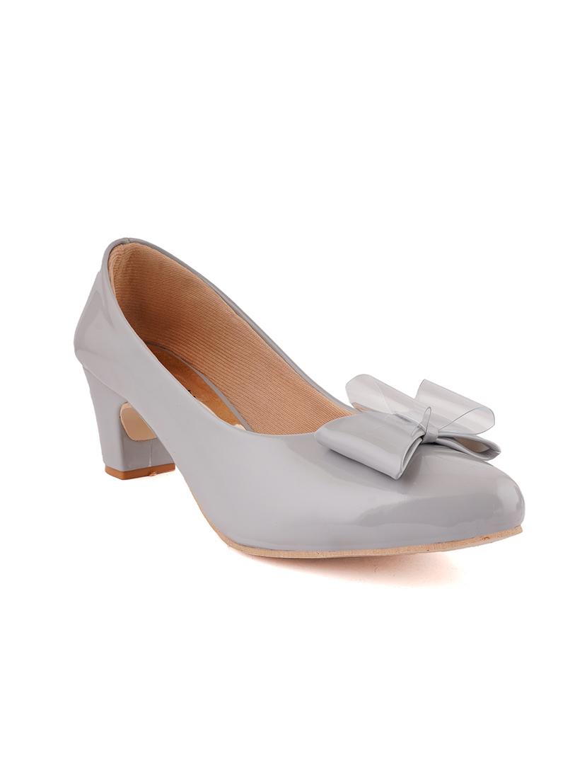 grey pu slip on pumps - 17906486 - Zoom Image - 1