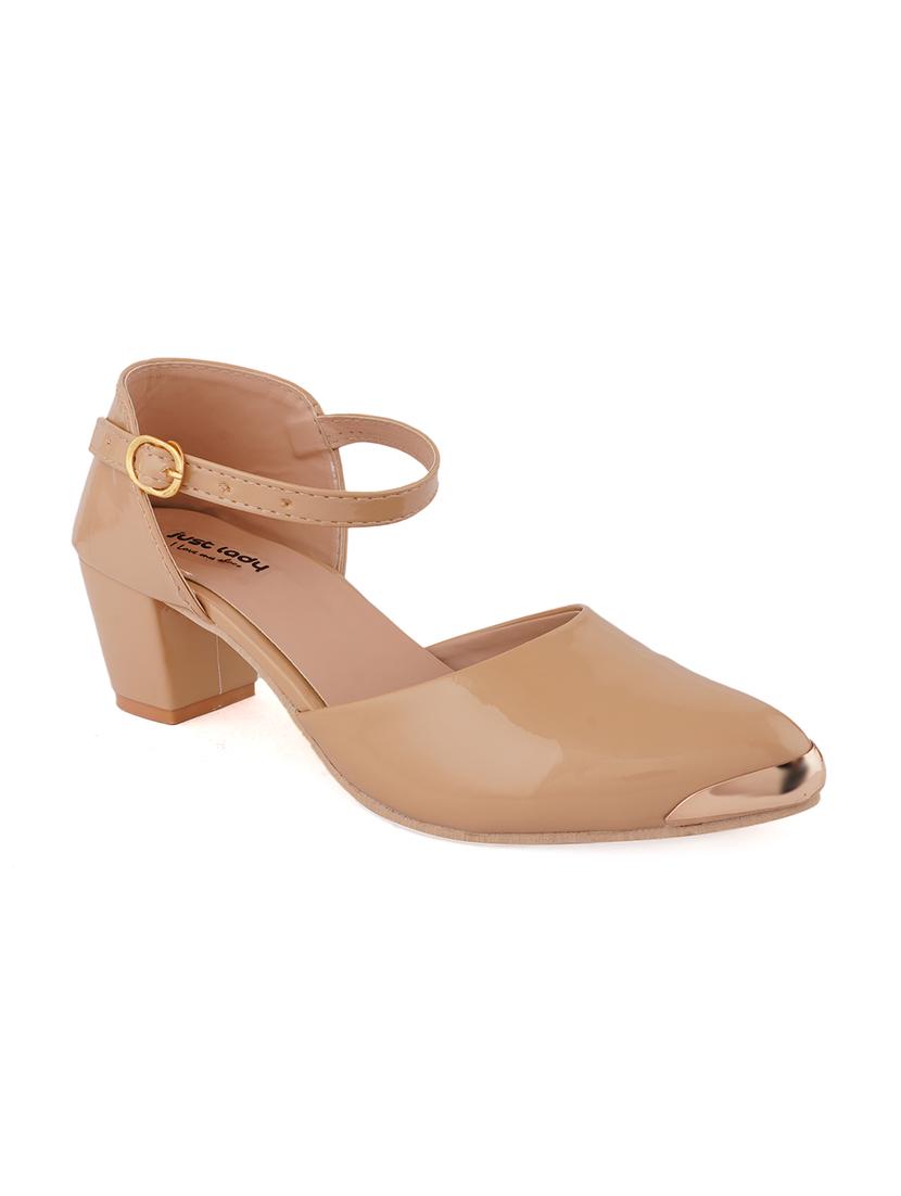 beige pu slip on sandals - 17906555 - Zoom Image - 1