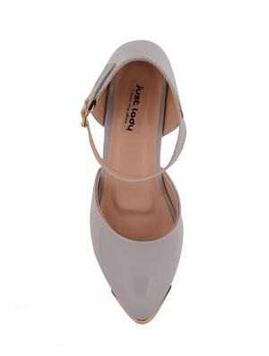 grey pu slip on sandals - 17906557 - Standard Image - 6