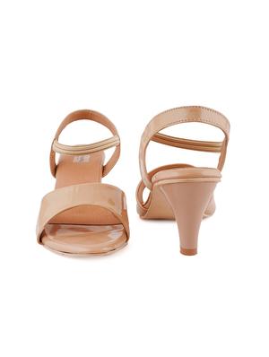 beige pu slip on sandals - 17906566 - Standard Image - 4