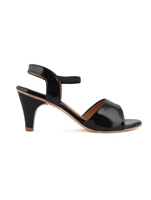 black pu slip on sandals - 17906567 - Standard Image - 3