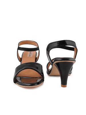 black pu slip on sandals - 17906567 - Standard Image - 4