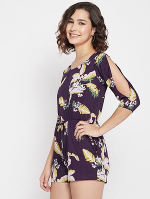 purple polyester romper jumpsuit - 17906918 - Standard Image - 2