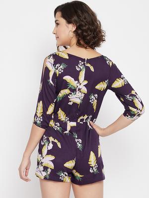 purple polyester romper jumpsuit - 17906918 - Standard Image - 3