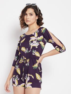 purple polyester romper jumpsuit - 17906918 - Standard Image - 4