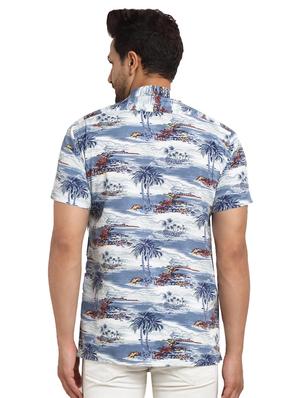 blue printed casual shirt - 17907301 - Standard Image - 3
