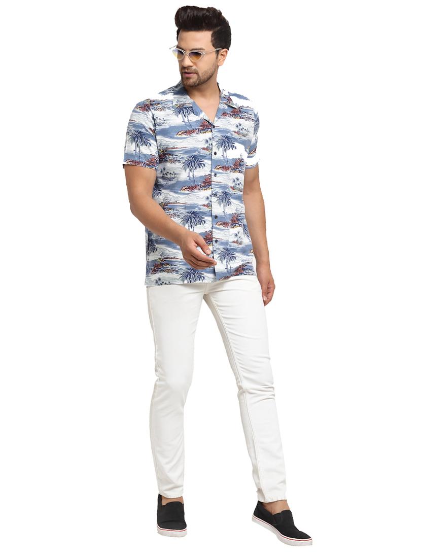 blue printed casual shirt - 17907301 - Zoom Image - 4