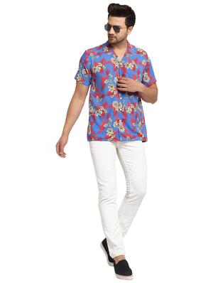 blue printed casual shirt - 17907303 - Standard Image - 4